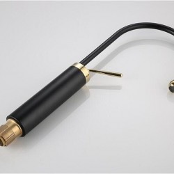 Siyah -Gold Minimal Max Çanak Lavabo Bataryası